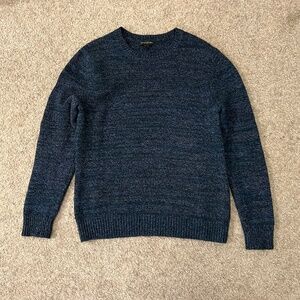 Banana Republic Cotton Blue Turquoise Gray Marbled Knit Crewneck Sweater